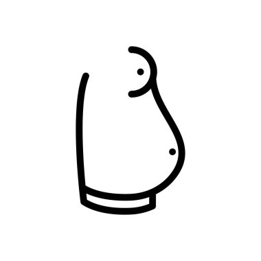 Şeffaf bir arkaplanda göbek yağlı vektör çizimi. Konsept ve grafik tasarım için ince çizgi simgesi..