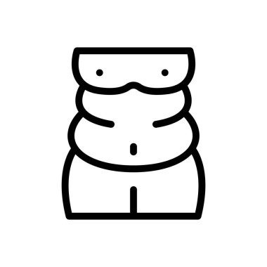 Saydam bir arkaplanda obezite vektör çizimi. Premium kalite sembolleri. Konsept ve grafik tasarım için ince çizgi simgesi. 