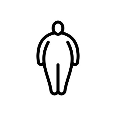 Saydam bir arkaplanda obezite vektör çizimi. Premium kalite sembolleri. Konsept ve grafik tasarım için ince çizgi simgesi.