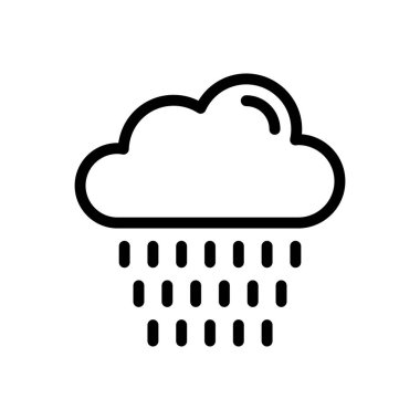 Şeffaf bir arkaplan üzerine vektör resimleme yağmuru. Konsept ve grafik tasarım için ince çizgi simgesi..