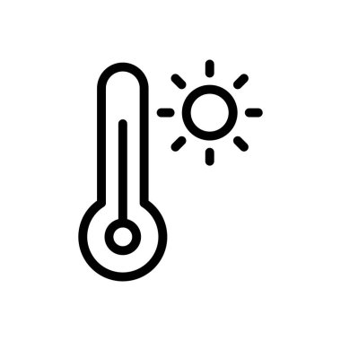 Şeffaf bir arkaplanda sıcaklık vektör çizimi. Konsept ve grafik tasarım için ince çizgi simgesi..