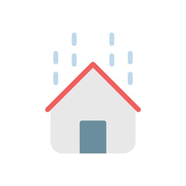 Şeffaf bir arkaplan üzerinde ev yağmuru vektör illüstrasyonu. Konsept ve grafik tasarımı için premium kalite simgeleri..