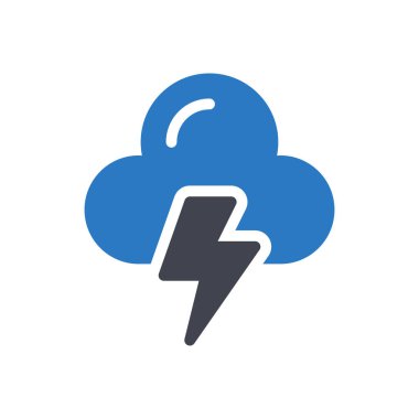 Şeffaf bir arkaplan üzerinde bulut fırtınası vektör çizimi. Konsept ve grafik tasarım simgeleri için kaliteli semboller.. 