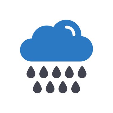 Şeffaf bir arkaplan üzerinde yağmur vektör çizimi. Konsept ve grafik tasarım simgeleri için kaliteli semboller..