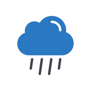 Şeffaf bir arkaplan üzerinde yağmur vektör çizimi. Konsept ve grafik tasarım simgeleri için kaliteli semboller..