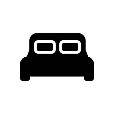 Şeffaf bir arkaplanda çift yatak vektör çizimi. Konsept ve grafik tasarımı için mükemmel kalite semboller..