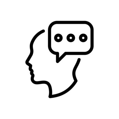 Şeffaf bir arkaplan üzerinde sohbet vektör illüstrasyonu. Konsept ve grafik tasarımı için ince çizgi simgesi.. 