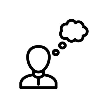 Şeffaf bir arkaplanda düşünce vektör çizimi. Premium kalite semboller. Konsept ve grafik tasarım için ince çizgi simgesi. 