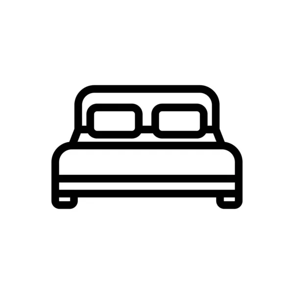 Saydam Bir Arkaplanda Çift Yataklı Vektör Çizimi Premium Kalite Semboller — Stok Vektör