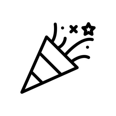 Şeffaf bir arkaplanda konfeti vektör çizimi. Konsept ve grafik tasarım için ince çizgi simgesi..