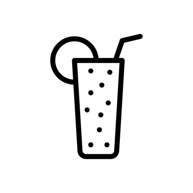 Şeffaf bir arkaplan üzerinde meyve suyu vektör çizimi. Konsept ve grafik tasarım için ince çizgi simgesi..