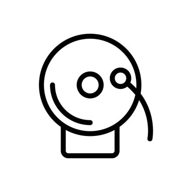 Şeffaf bir arkaplan üzerinde çan vektör çizimi. Premium kalite semboller. Konsept ve grafik tasarım için ince çizgi simgesi.