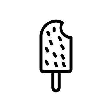 şeffaf bir arkaplan üzerinde dondurma vektör çizimi. Premium kalite semboller. Konsept ve grafik tasarım için ince çizgi simgesi.