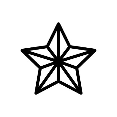 Şeffaf bir arkaplan üzerinde yıldız vektör çizimi. Premium kalite semboller. Konsept ve grafik tasarım için ince çizgi simgesi.