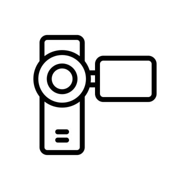 Şeffaf bir arkaplan üzerinde kamera vektör çizimi. Premium kalite semboller. Konsept ve grafik tasarım için ince çizgi simgesi.