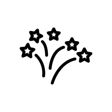 Şeffaf bir arkaplanda havai fişek vektör çizimi. Konsept ve grafik tasarım için ince çizgi simgesi..