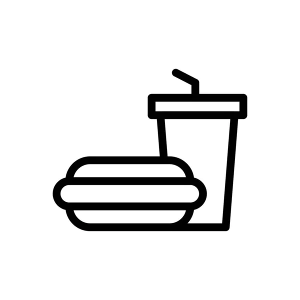 Burger Vektor Illusztráció Átlátszó Háttérrel Prémium Minőségű Szimbólumok Vékony Vonal — Stock Vector