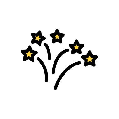 Şeffaf bir arkaplanda havai fişek vektör illüstrasyonu. Konsept ve grafik tasarım simgeleri için kaliteli semboller..