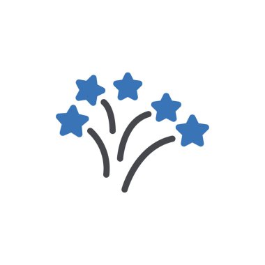 Şeffaf bir arkaplanda havai fişek vektör illüstrasyonu. Konsept ve grafik tasarım simgeleri için kaliteli semboller..