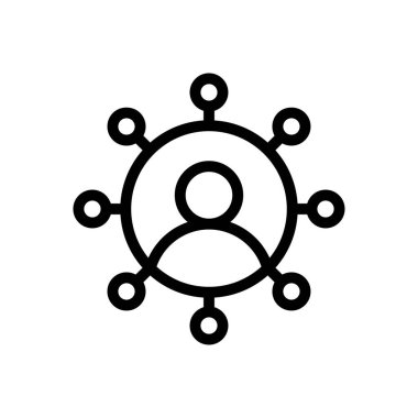 Şeffaf bir arkaplan üzerinde kullanıcı paylaşım vektör çizelgesi. Konsept ve grafik tasarım için ince çizgi simgesi..