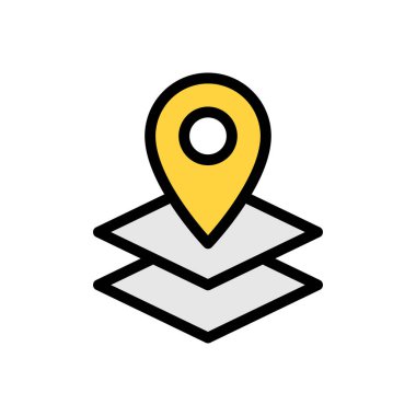 Şeffaf bir arkaplan üzerinde konum katmanları vektör çizimi. Konsept ve grafik tasarımı için premium kalite simgeleri..