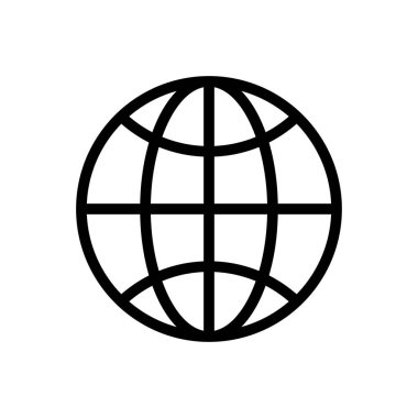 Şeffaf bir arkaplan üzerinde küresel vektör çizimi. Premium kalite sembolleri. Konsept ve grafik tasarım için ince çizgi simgesi.