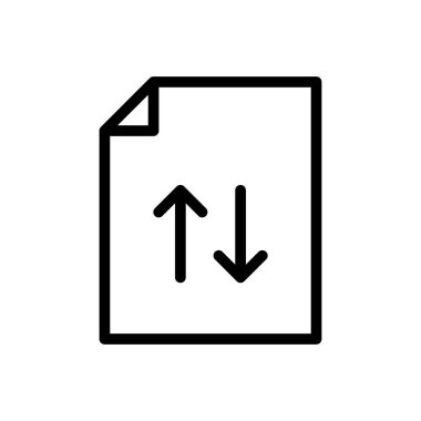 Şeffaf bir arkaplan üzerinde dosya vektör illüstrasyonu. Konsept ve grafik tasarımı için ince çizgi simgesi.. 