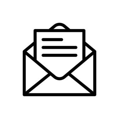 Şeffaf bir arkaplan üzerinde e-posta vektör çizimi. Konsept ve grafik tasarımı için ince çizgi simgesi..