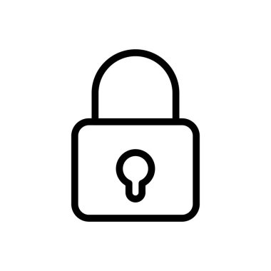 Şeffaf bir arkaplan üzerinde vektör illüstrasyonunu kilitle. Premium kalite sembolleri. Konsept ve grafik tasarım için ince çizgi simgesi. 