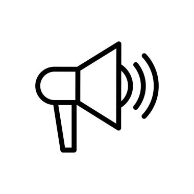 Şeffaf bir arkaplan üzerinde hoparlör vektör çizimi. Premium kalite semboller. Konsept ve grafik tasarım için ince çizgi simgesi. 