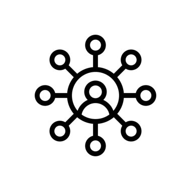 Şeffaf bir arkaplan üzerinde hesap ağ vektör illüstrasyonu. Konsept ve grafik tasarımı için ince çizgi simgesi..