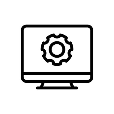 Şeffaf bir arkaplan üzerinde vektör illüstrasyonu ayarlanıyor. Konsept ve grafik tasarım için ince çizgi simgesi. 