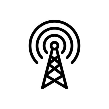 Şeffaf bir arkaplan üzerinde kule vektör çizimi. Konsept ve grafik tasarım için ince çizgi simgesi.. 