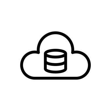 Şeffaf bir arkaplanda bulut vektör çizimi. Konsept ve grafik tasarımı için ince çizgi simgesi..