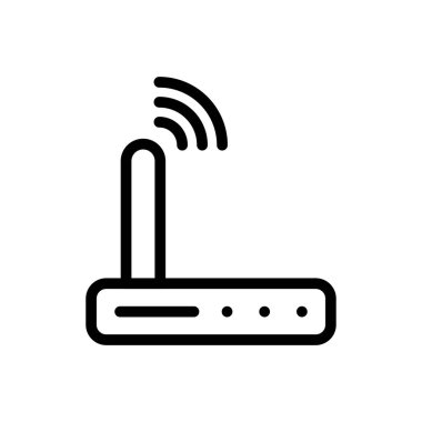 Şeffaf bir arkaplan üzerinde router vektör çizimi. Premium kalite sembolleri. Konsept ve grafik tasarım için ince çizgi simgesi. 