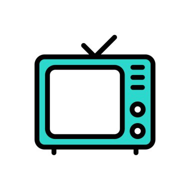 Saydam bir arkaplan üzerinde televizyon vektör illüstrasyonu. Konsept ve grafik tasarımı için birinci sınıf kalite simgeler.. 