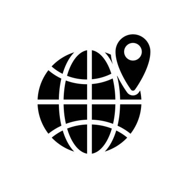 Şeffaf bir arkaplan üzerinde küresel konum vektör çizimi. Konsept ve grafik tasarımı için mükemmel kalite sembolleri.. 