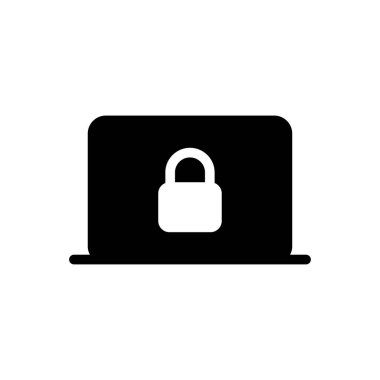 Şeffaf bir arkaplan üzerinde dizüstü bilgisayar kilidi vektör illüstrasyonu. Konsept ve grafik tasarımı için kaliteli semboller..
