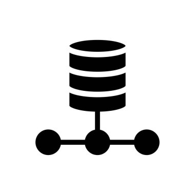 Şeffaf bir arkaplan üzerinde veritabanı ağ vektör illüstrasyonu. Konsept ve grafik tasarımı için kaliteli semboller..