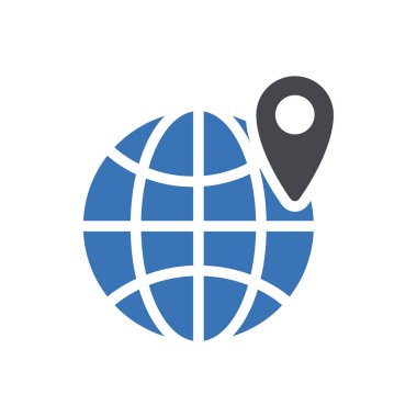 Şeffaf bir arkaplan üzerinde küresel konum vektör çizimi. Konsept ve grafik tasarımı için mükemmel kalite sembolleri.. 