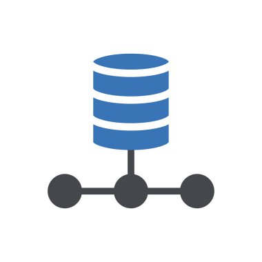 Şeffaf bir arkaplan üzerinde veritabanı ağ vektör illüstrasyonu. Konsept ve grafik tasarımı için kaliteli semboller..