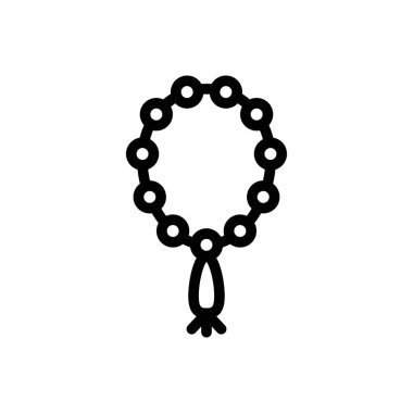 Şeffaf bir arkaplanda boncuk vektör çizimi. Konsept ve grafik tasarım için ince çizgi simgesi.. 