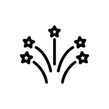 Şeffaf bir arkaplanda havai fişek vektör çizimi. Konsept ve grafik tasarım için ince çizgi simgesi.. 