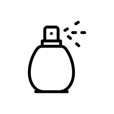Şeffaf bir arkaplan üzerinde parfüm vektörü çizimi. Konsept ve grafik tasarım için ince çizgi simgesi.. 