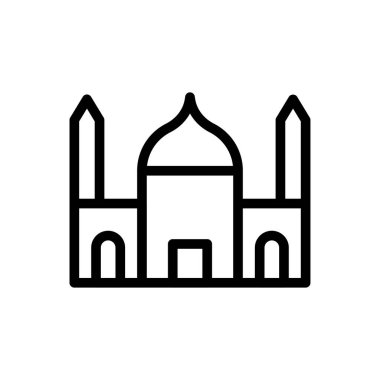 Şeffaf bir arkaplan üzerinde cami vektör çizimi. Premium kalite semboller. Konsept ve grafik tasarım için ince çizgi simgesi. 