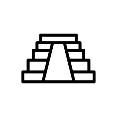 Saydam bir arkaplanda Maya vektör illüstrasyonu. Konsept ve grafik tasarımı için ince çizgi simgesi.. 