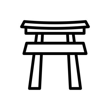 Şeffaf bir arkaplan üzerinde Torri kapısı vektör çizimi. Konsept ve grafik tasarımı için ince çizgi simgesi.. 