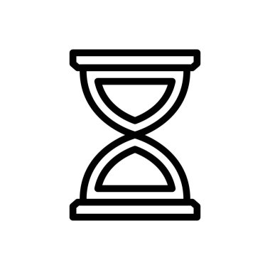 Şeffaf bir arkaplanda kum saati vektör çizimi. Konsept ve grafik tasarımı için ince çizgi simgesi.. 