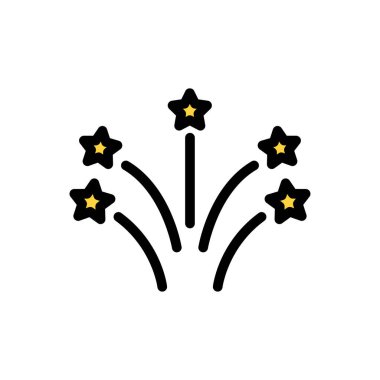 Şeffaf bir arkaplan üzerinde havai fişek vektör çizimi. Konsept ve grafik tasarımı için birinci sınıf kalite simgeler.. 