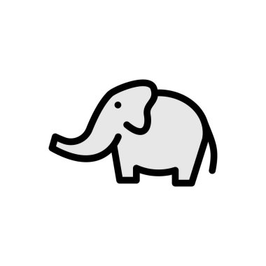 Saydam bir arkaplan üzerinde fil vektör illüstrasyonu. Konsept ve grafik tasarımı için birinci sınıf kalite simgeler.. 